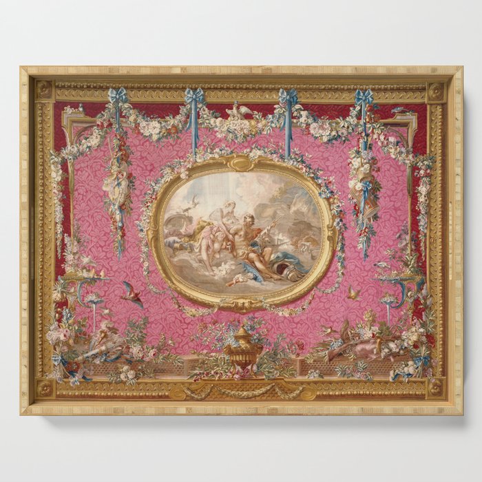 Romantic Venus French Louis XIV Tapestry by Francois Boucher Serving Tray Gallery Image 1