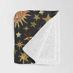 Vintage Collage Print in Black Throw Blanket Gallery Image 3