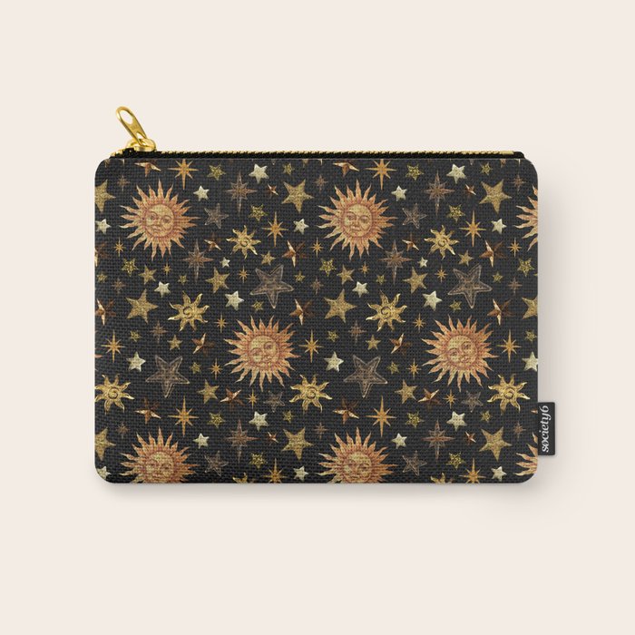Vintage Collage Print in Black Carry All Pouch Gallery Image 1