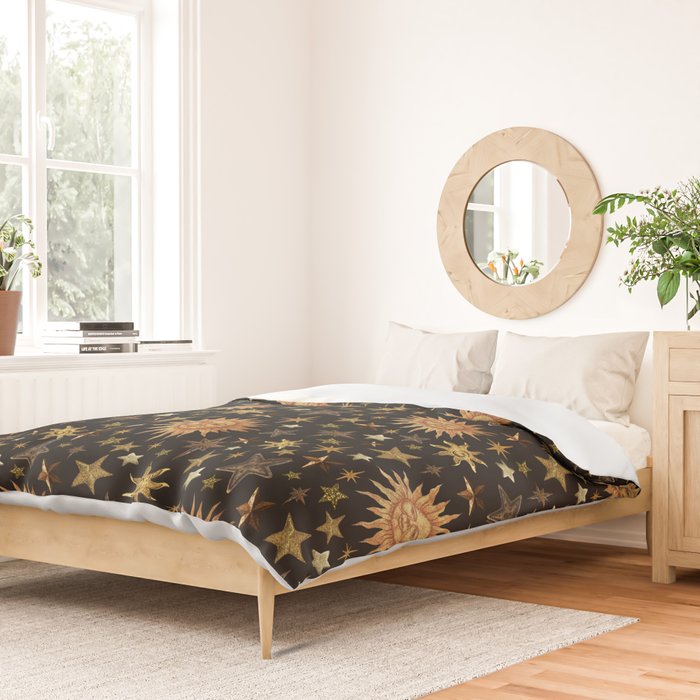 Vintage Collage Print in Black Duvet Cover Gallery Image 2