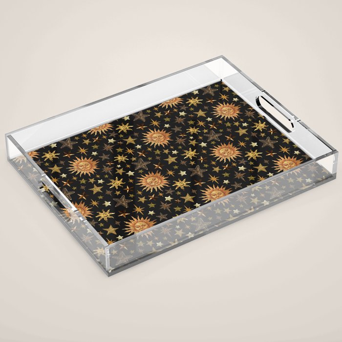 Vintage Collage Print in Black Acrylic Tray Gallery Image 1