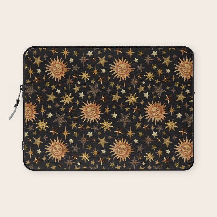 Vintage Collage Print in Black Laptop Sleeve Gallery Image 1