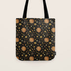 Vintage Collage Print in Black Tote Bag Gallery Image 1