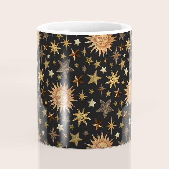 Vintage Collage Print in Black Coffee Mug Gallery Image 4