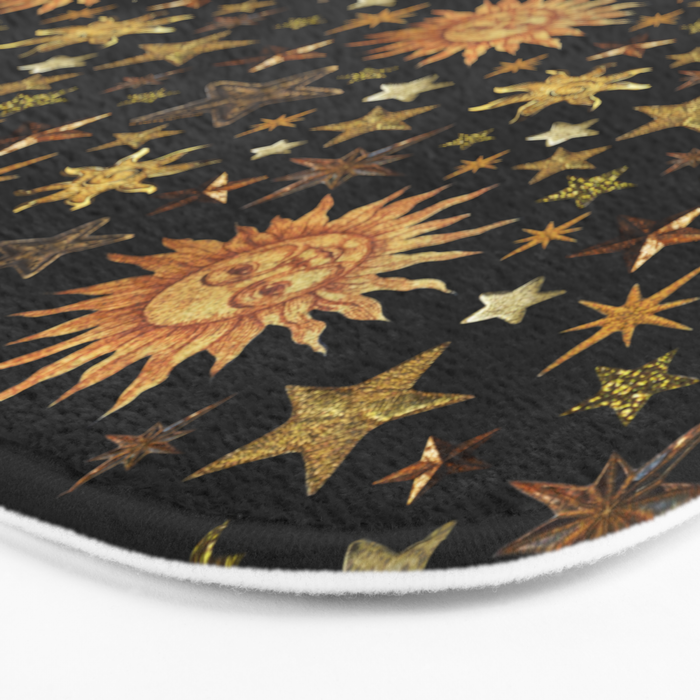 Vintage Collage Print in Black Bath Mat Gallery Image 3