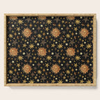 Vintage Collage Print in Black Serving Tray Gallery Image 1