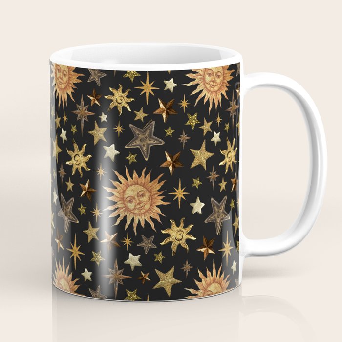 Vintage Collage Print in Black Coffee Mug Gallery Image 1