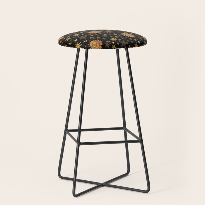 Vintage Collage Print in Black Stool Gallery Image 1