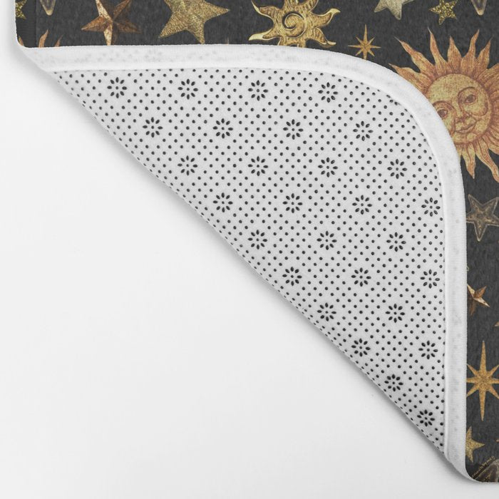 Vintage Collage Print in Black Bath Mat Gallery Image 2