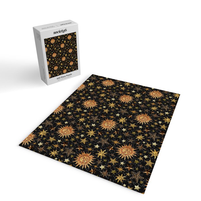 Vintage Collage Print in Black Jigsaw Puzzle Gallery Image 2