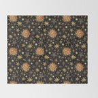 Vintage Collage Print in Black Throw Blanket Gallery Image 2