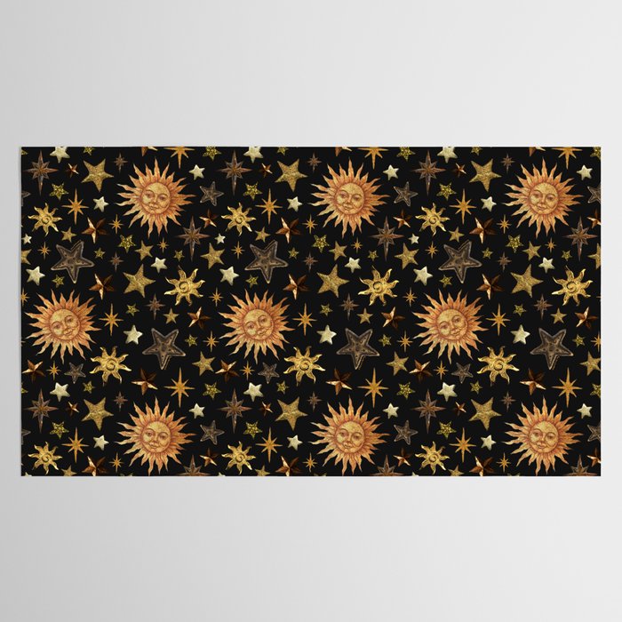 Vintage Collage Print in Black Tablecloth Gallery Image 2