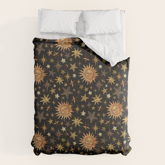 Vintage Collage Print in Black Comforter Gallery Image 6