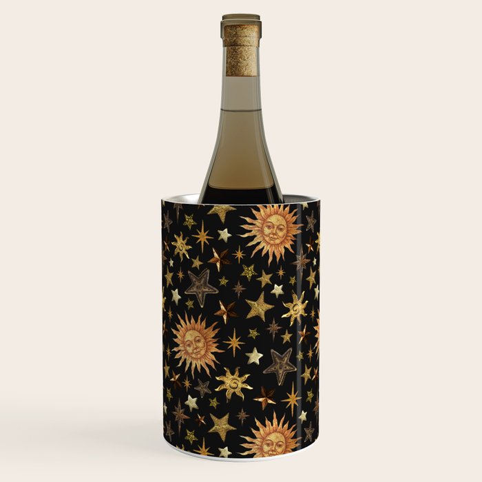 Vintage Collage Print in Black Wine Chiller Gallery Image 1