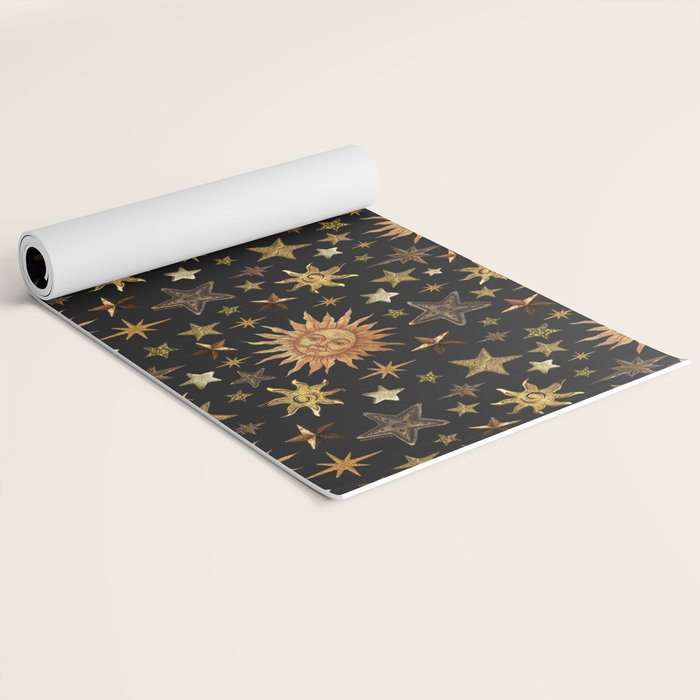 Vintage Collage Print in Black Yoga Mat Gallery Image 2