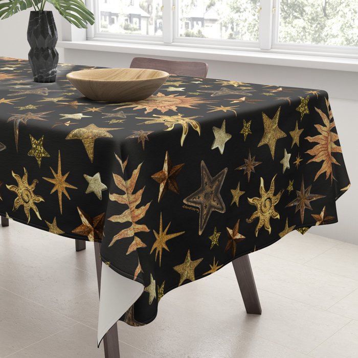 Vintage Collage Print in Black Tablecloth Gallery Image 3