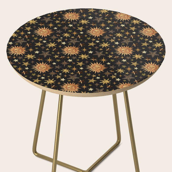 Vintage Collage Print in Black Side Table Gallery Image 2