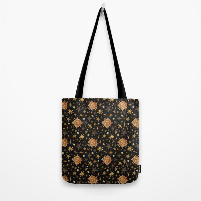Vintage Collage Print in Black Tote Bag Gallery Image 2
