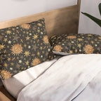 Vintage Collage Print in Black Pillow Sham Gallery Image 2