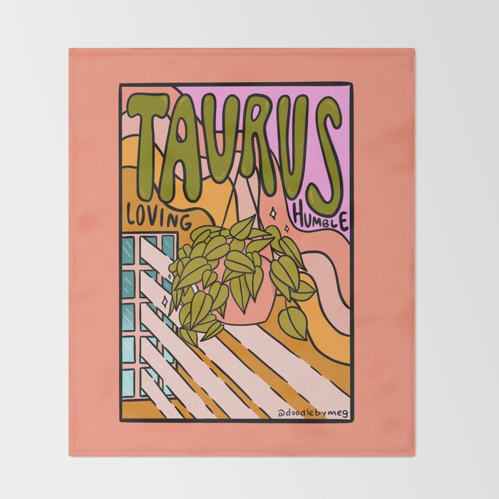 Taurus Plant Throw Blanket Gallery Image 2