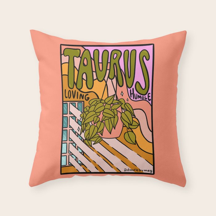 Taurus Plant Throw Pillow Gallery Image 6