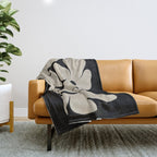 Vanilla Flower black Throw Blanket Gallery Image 1