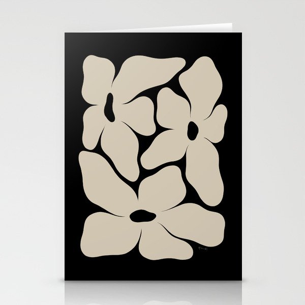 Vanilla Flower black Stationery Card Gallery Image 2