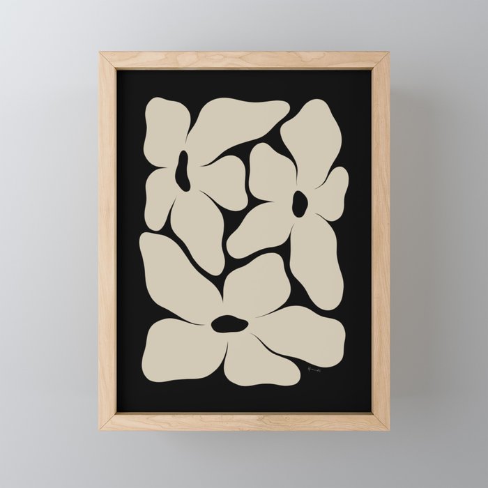 Vanilla Flower black Mini Art Print Gallery Image 1