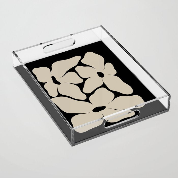 Vanilla Flower black Acrylic Tray Gallery Image 1