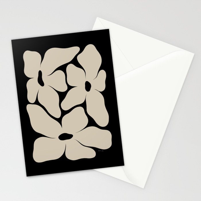 Vanilla Flower black Stationery Card Gallery Image 2