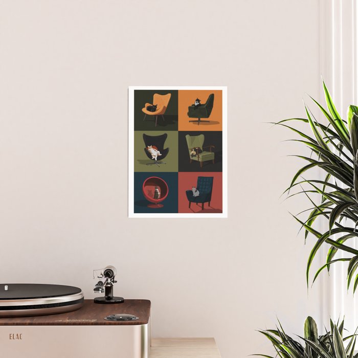 Cats on Chairs Poster Gallery Image 2