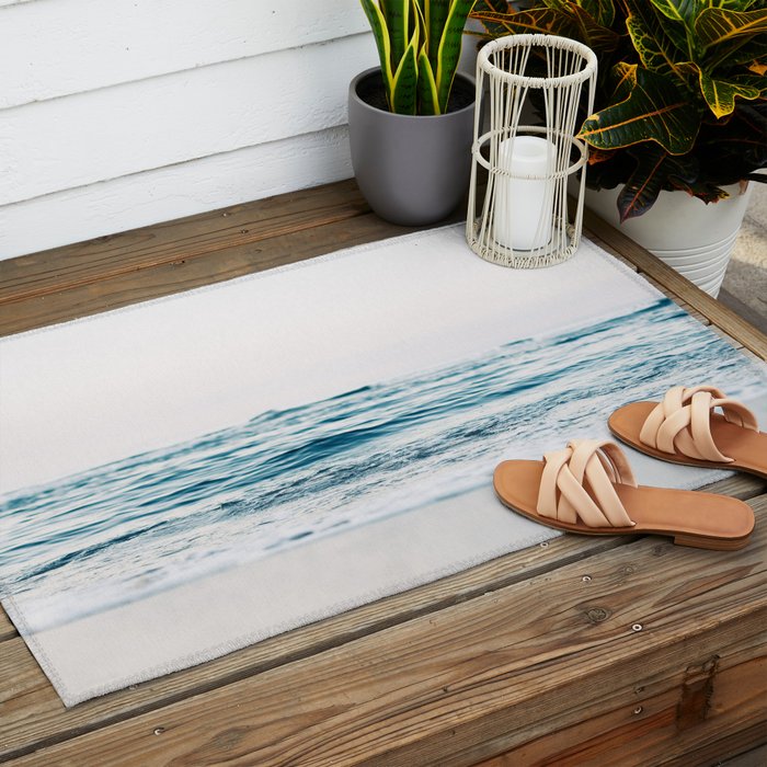 Blue Ocean Waves  Outdoor Rug Gallery Image 2