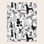 Geometric sweet wet noses // white background black and white dogs Poster Gallery Image 4