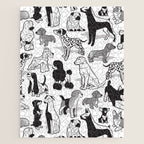 Geometric sweet wet noses // white background black and white dogs Jigsaw Puzzle Gallery Image 1