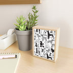 Geometric sweet wet noses // white background black and white dogs Mini Art Print Gallery Image 2