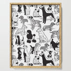 Geometric sweet wet noses // white background black and white dogs Serving Tray Gallery Image 1