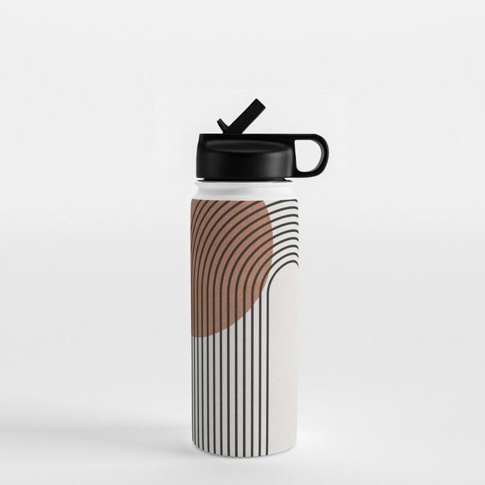 Mid Century Abstract Geometric 5 Water Bottle Gallery Image 1