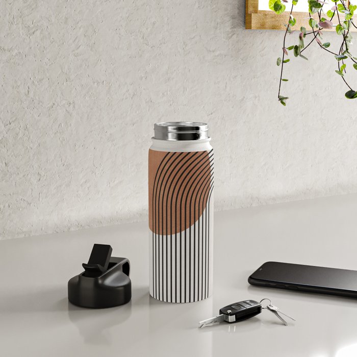 Mid Century Abstract Geometric 5 Water Bottle Gallery Image 4