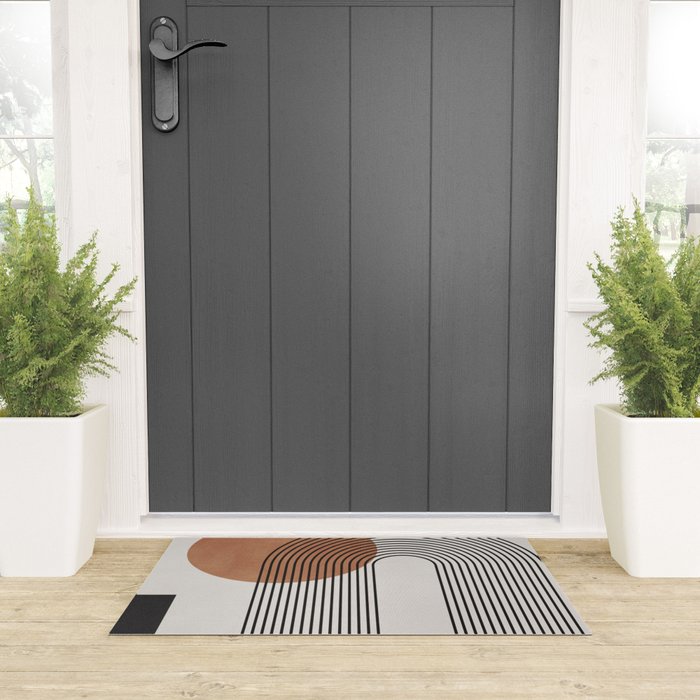 Mid Century Abstract Geometric 5 Welcome Mat Gallery Image 3