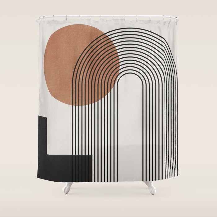 Mid Century Abstract Geometric 5 Shower Curtain Gallery Image 1