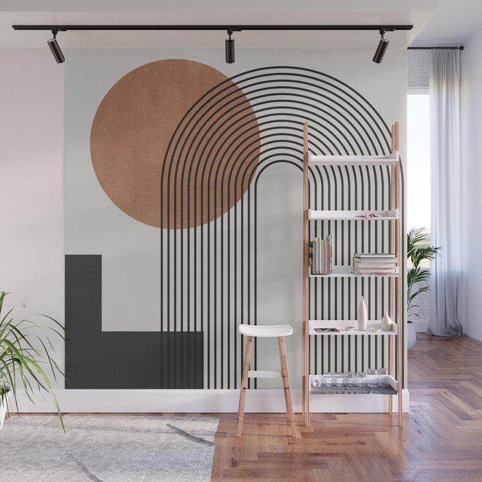 Mid Century Abstract Geometric 5 Wall Mural Gallery Image 1