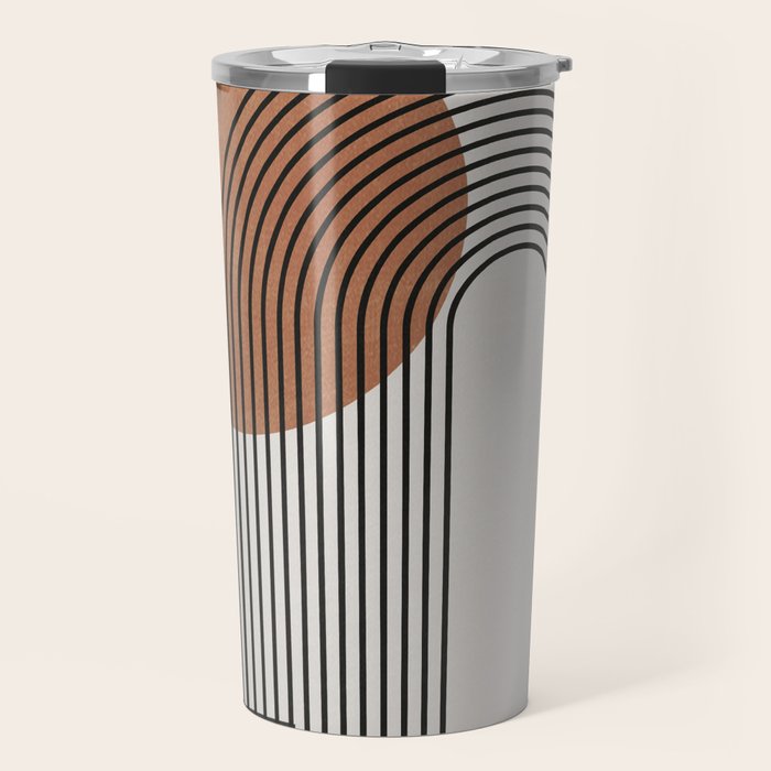 Mid Century Abstract Geometric 5 Travel Mug Gallery Image 1