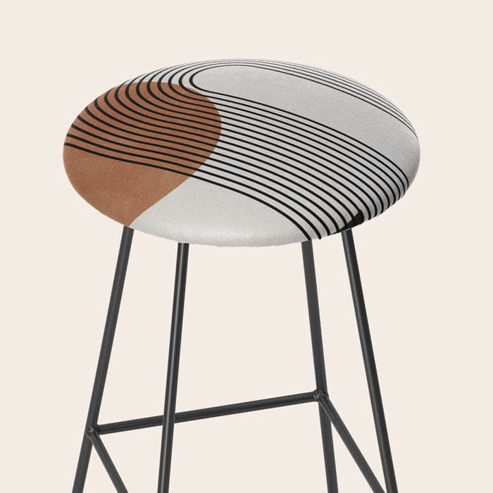 Mid Century Abstract Geometric 5 Stool Gallery Image 2