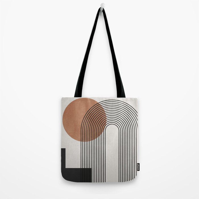 Mid Century Abstract Geometric 5 Tote Bag Gallery Image 2