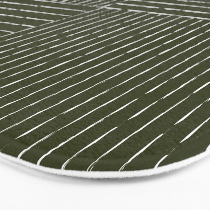 Lines III (Olive Green) Bath Mat Gallery Image 3