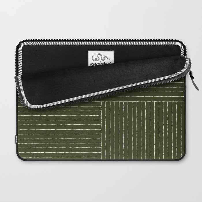 Lines III (Olive Green) Laptop Sleeve Gallery Image 2