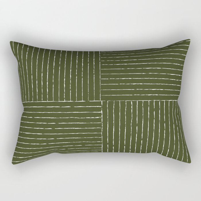 Lines III (Olive Green) Rectangular Pillow Gallery Image 2