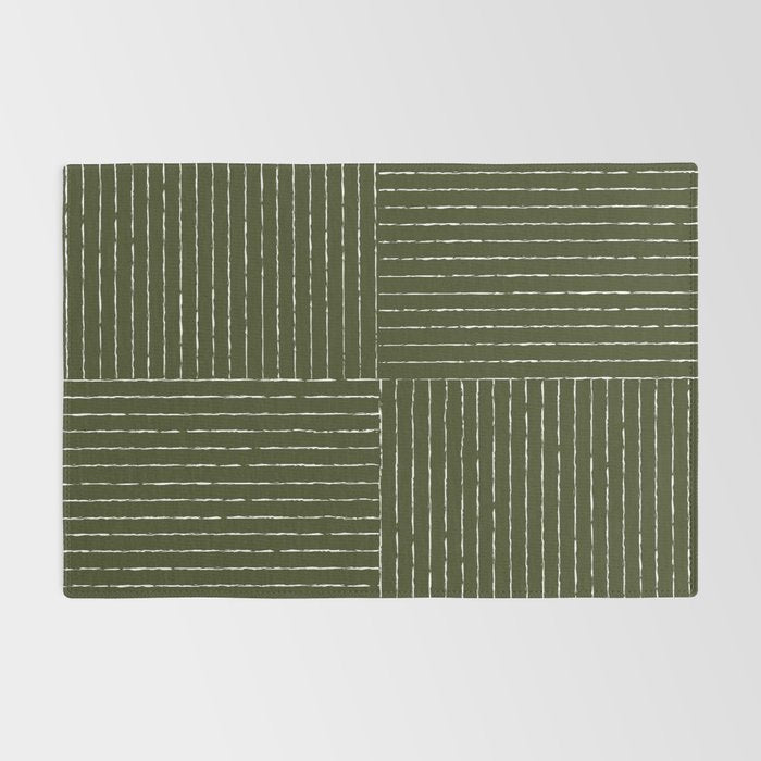 Lines III (Olive Green) Rug Gallery Image 2
