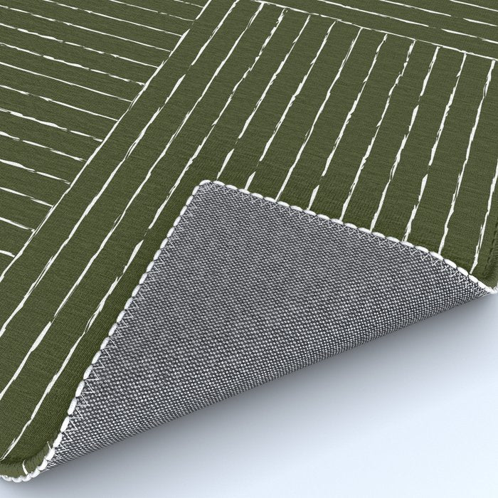 Lines III (Olive Green) Rug Gallery Image 4