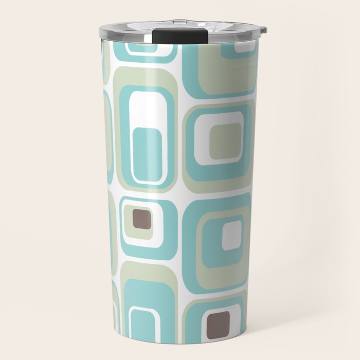 Retro Rectangles Mid Century Modern Geometric Vintage Style Travel Mug Gallery Image 1